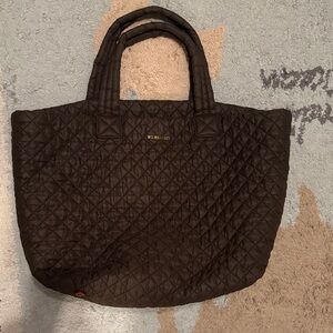 MZ Wallace Chocolate Quilted Nylon Tote
